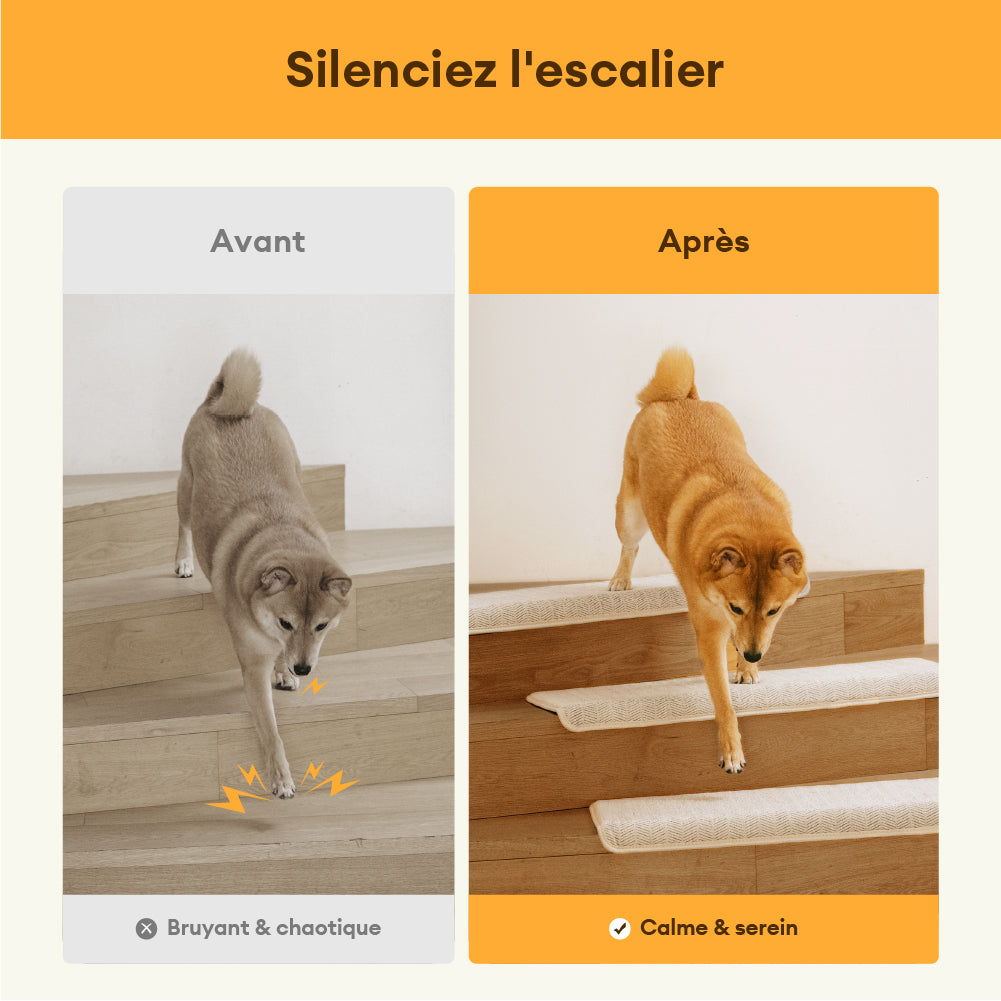 Marches d’escalier antidérapantes adhésives, adhérence renforcée, toutes saisons – Rétro
