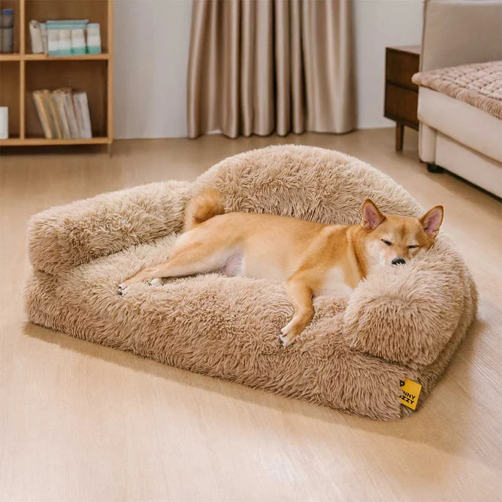 Canapé lit chien orthopédique mousse amovible chaude - FluffyHaven