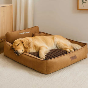 Lit pour chien en mousse rétro en suédine lavable double face avec coussin - SweetDream