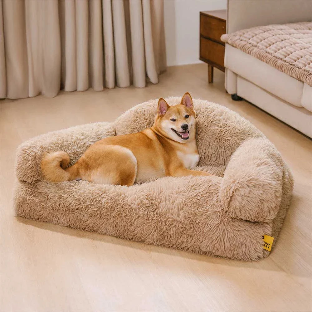 Canapé lit chien orthopédique mousse amovible chaude - FluffyHaven