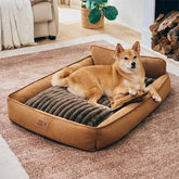 Lit pour chien en mousse rétro en suédine lavable double face avec coussin - SweetDream