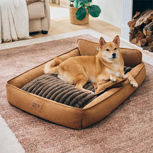 Lit pour chien en mousse rétro en suédine lavable double face avec coussin - SweetDream