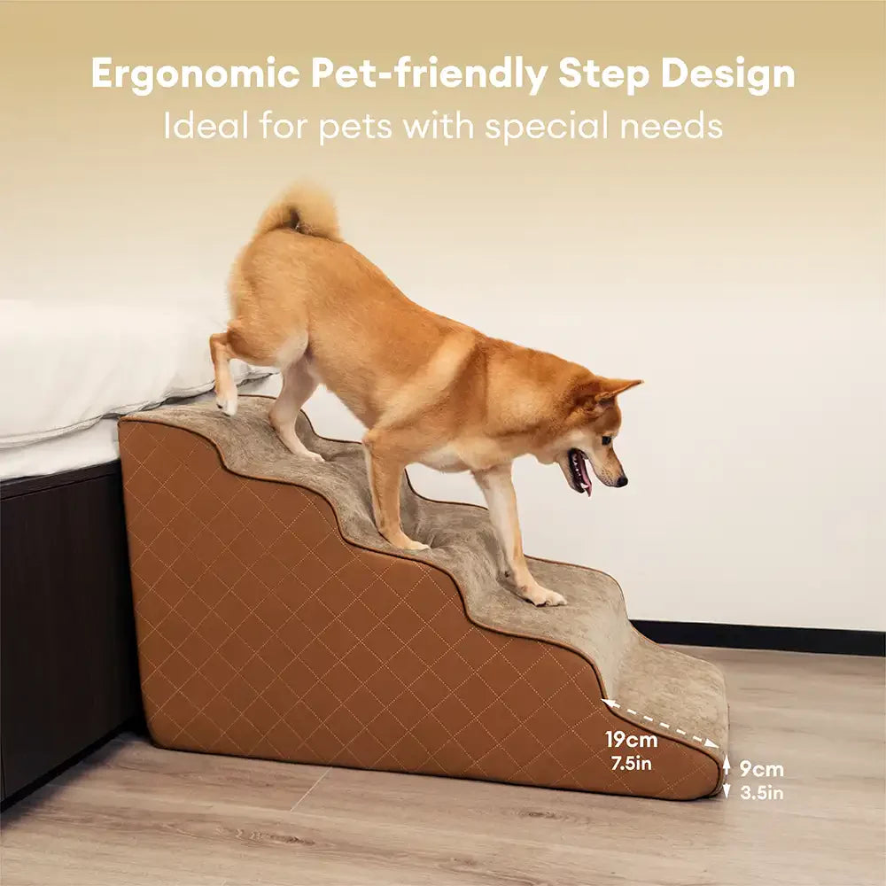 Escaliers pour animaux en mousse haute densité en simili cuir - LuxeStep