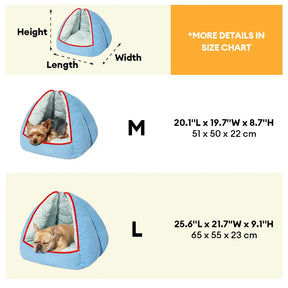 Lit pour chien semi-fermé multifonctionnel chauffant