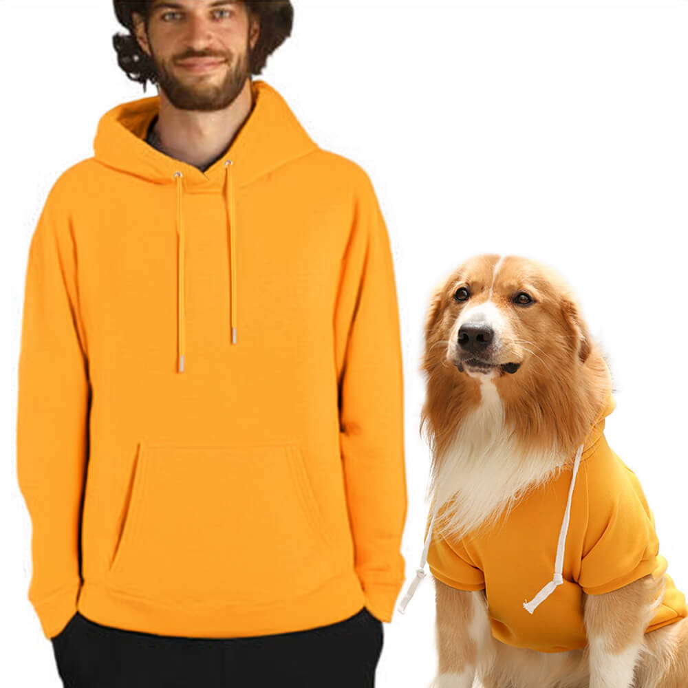 Pull à Capuche Uni pour Chien et Propriétaire en Coordination