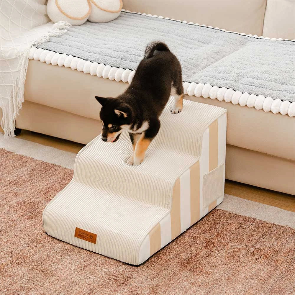 Escalier pour animaux antidérapant en éponge à rayures amovible - SafeStep