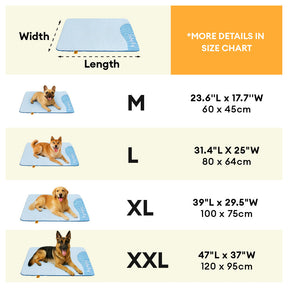 Grand Tapis Rafraichissant Chien Lavable Antidérapant pour Chiens d'Extérieur - Sieste Refroidissante