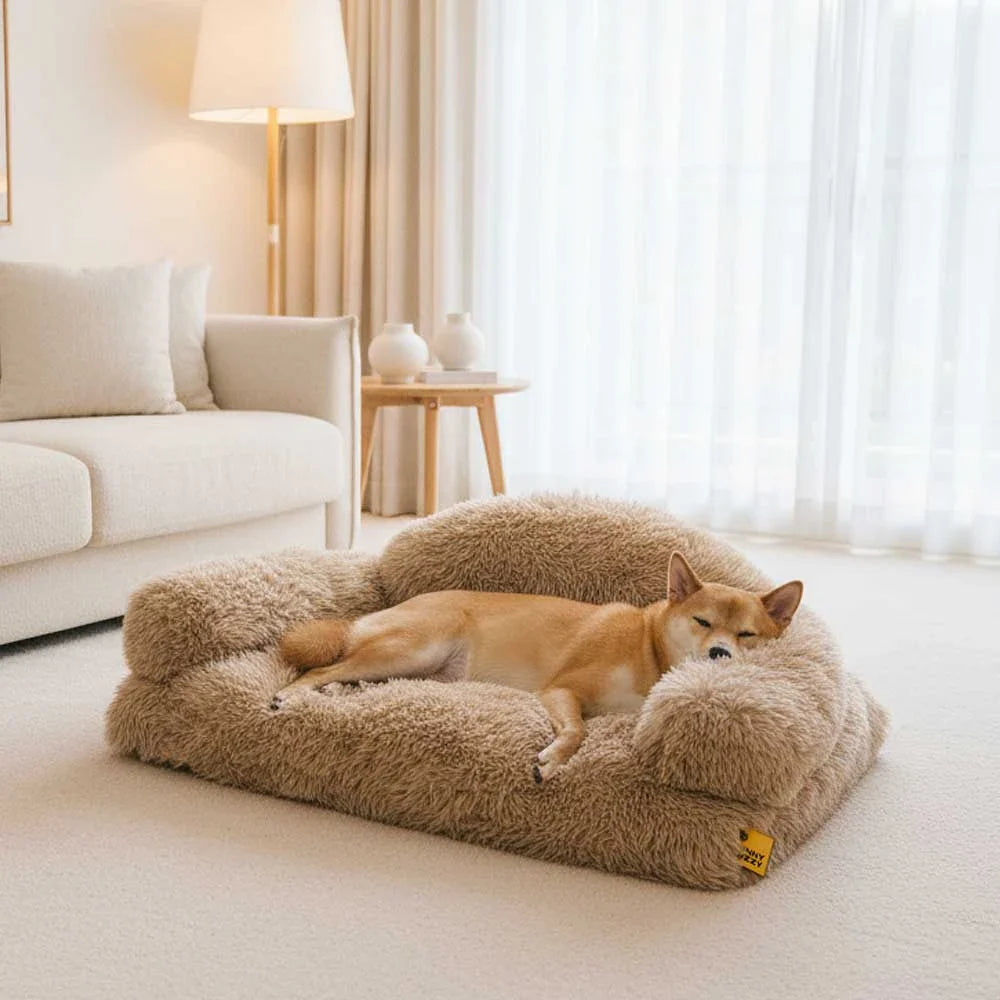 Canapé lit chien orthopédique mousse amovible chaude - FluffyHaven