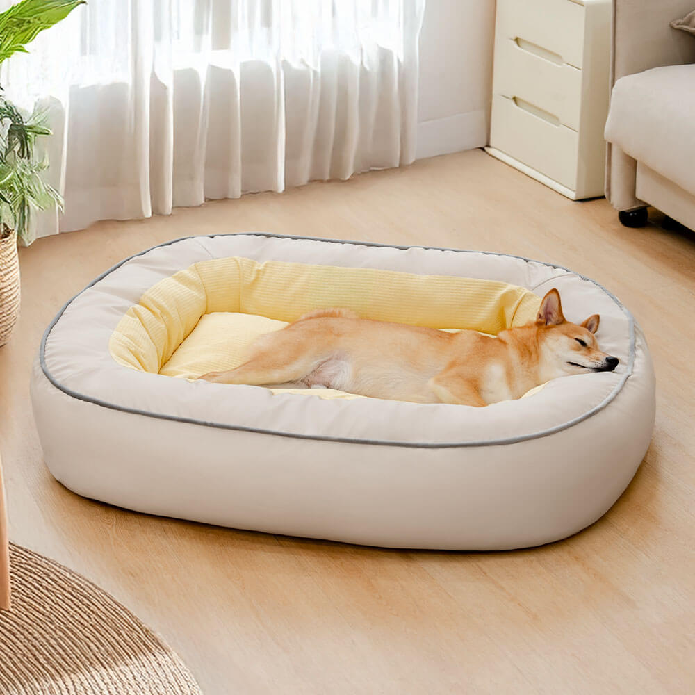 Lit pour chien en cuir PU imperméable antidérapant résistant aux rayures avec soutien complet