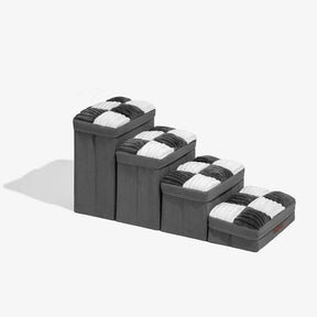 Escalier pour chien en plaid avec échiquier détachable, fait à la main, avec rangement - Marches pliables