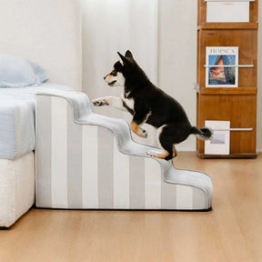 Escalier pour animaux antidérapant en éponge à rayures amovible - SafeStep