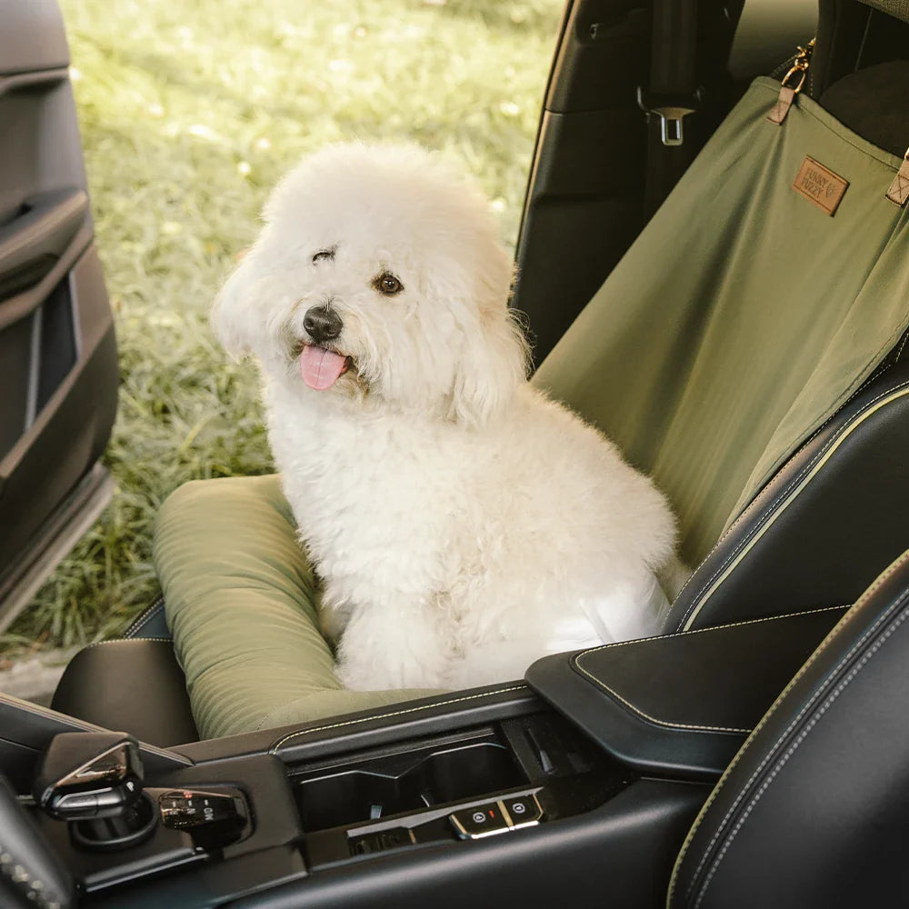 Coussin de voyage pour la sécurité arrière de siège unique pour chien de grande taille – Lit de voiture style échiquier