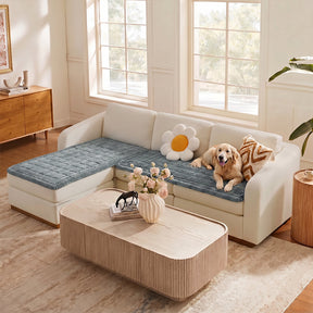 Matelas pour animaux en flanelle doux et paresseux, respirant, avec protection anti-dérapante pour canapé sectionnel.