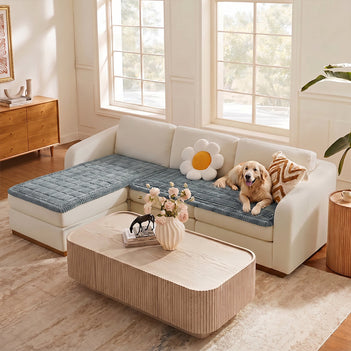 Matelas pour animaux en flanelle doux et paresseux, respirant, avec protection anti-dérapante pour canapé sectionnel.