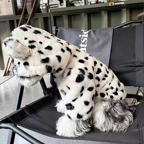 Sweat à capuche imprimé dalmatien pour chien vêtement d'hiver confortable et mignon