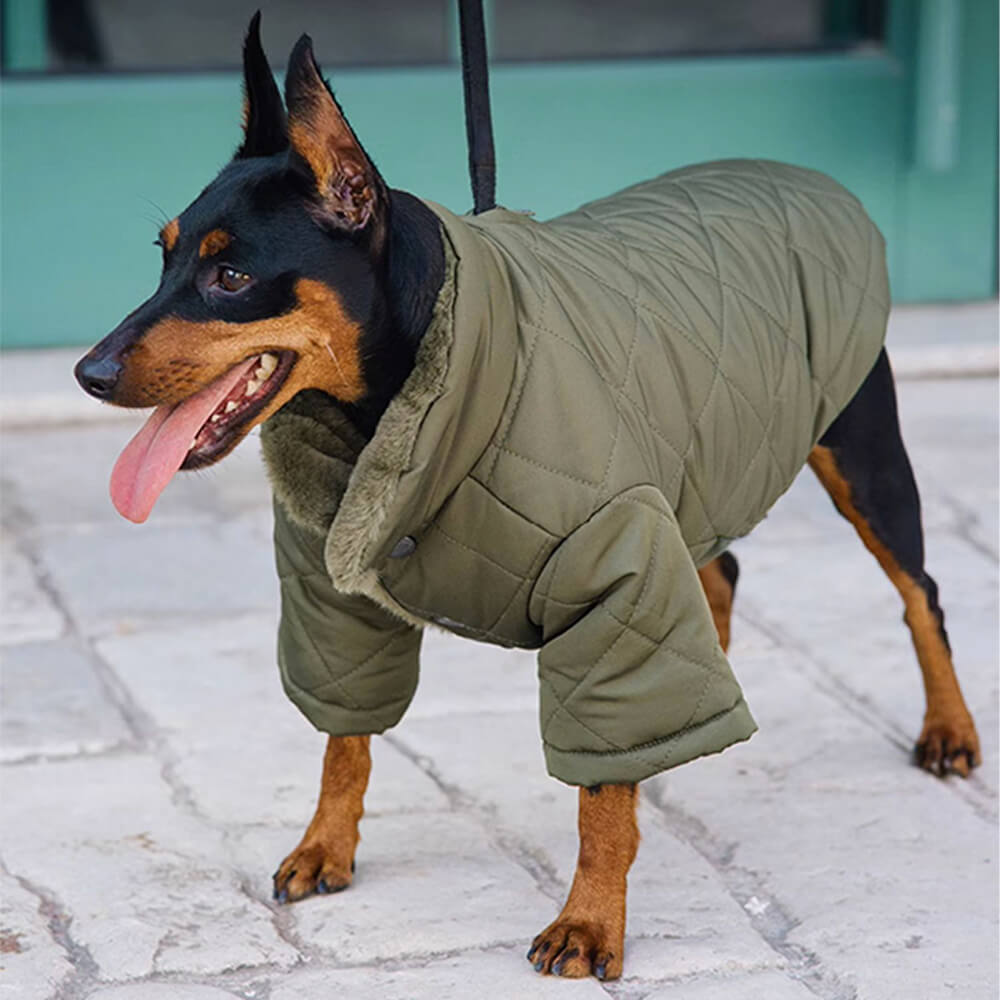 Manteau pour chien en fausse fourrure chaude et confortable avec boutons-pression