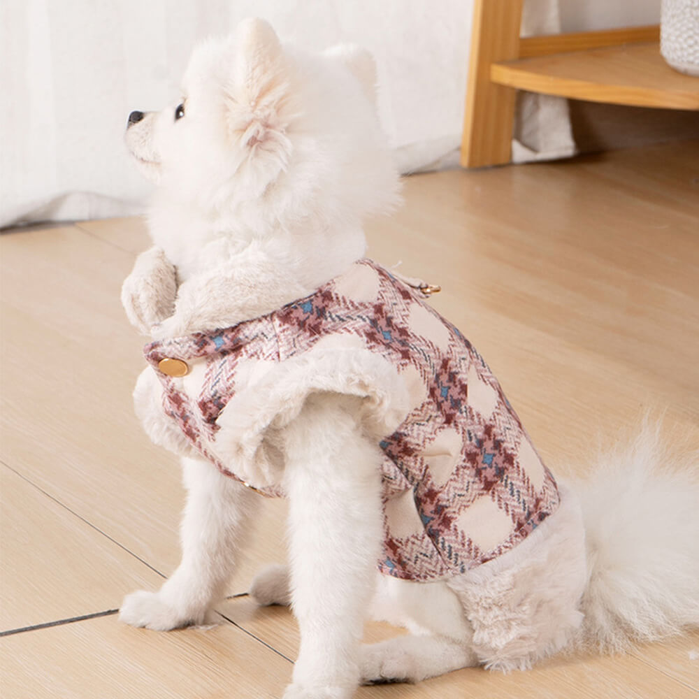 Veste polaire à carreaux pour chien - Une veste d'hiver chaude et élégante