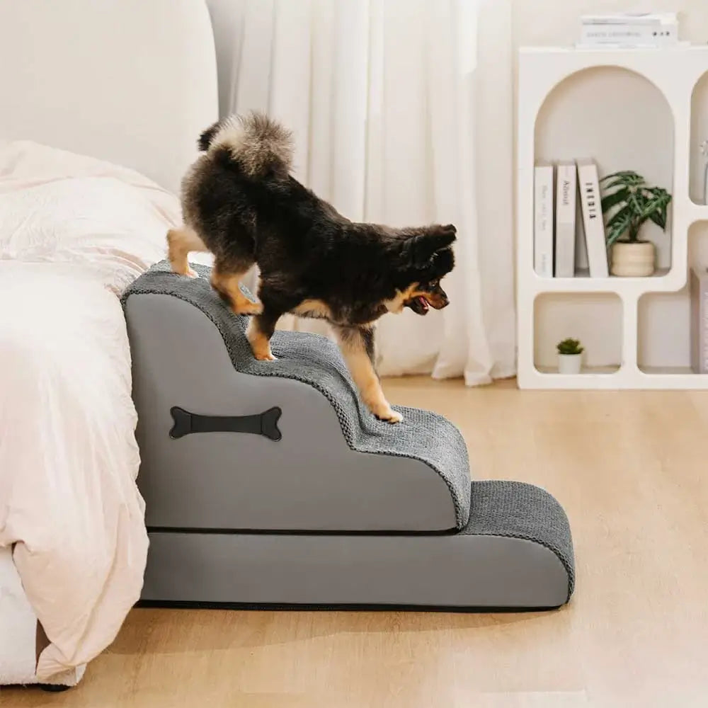 Escaliers pour chien réglables doux antidérapants et lavables avec rampe douce