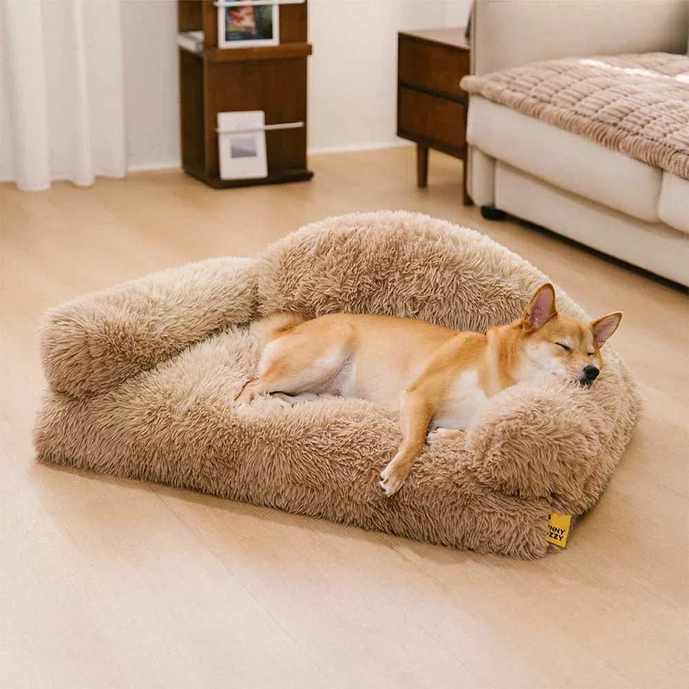 Canapé lit chien orthopédique mousse amovible chaude - FluffyHaven