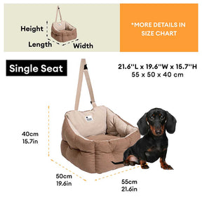 Lit de voiture pour chien étanche ISOFIX, surélevé et épaissi, avec système LATCH