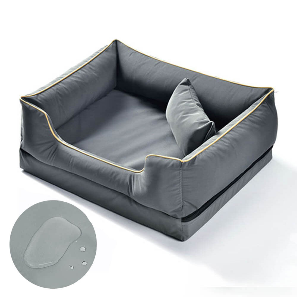 Lit pour chien style nordique imperméable anti-rayures lavable avec coussin