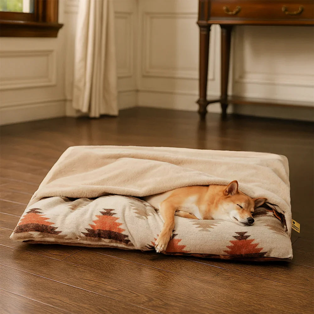 Lit apaisant réversible pour chien style bohème toutes saisons - HugSack