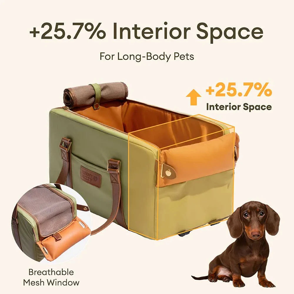 Siège auto console centrale pour animaux en similicuir avec fonction transporteur - Urban Voyager