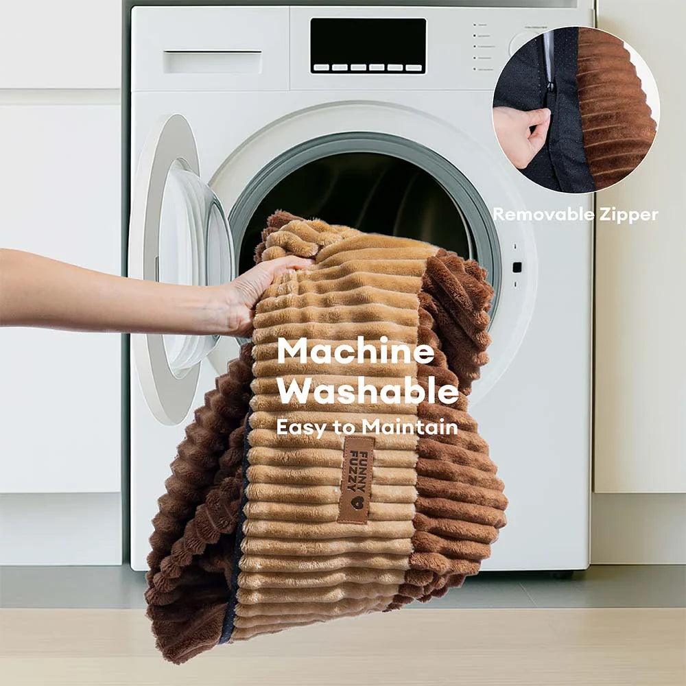 Lit pour chien en flanelle à blocs de couleur vintage avec coussin amovible – CozyRest