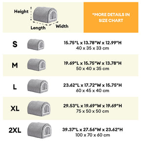 Caverne pour chat et chien en forme de grotte, chaude et douillette, à rayures