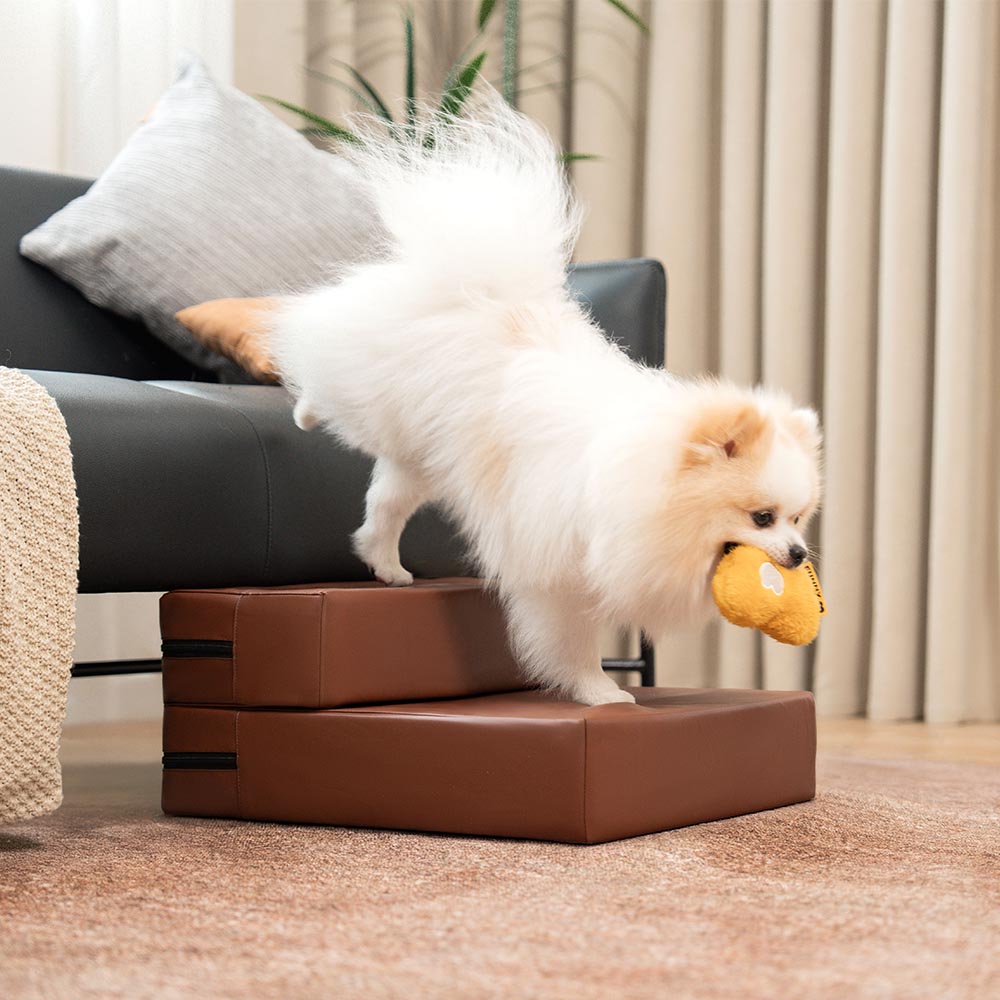 Escaliers pour animaux modulables à plusieurs niveaux en cuir PU imperméable et lavable