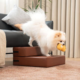 Escaliers pour animaux modulables à plusieurs niveaux en cuir PU imperméable et lavable