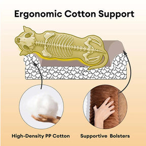 Lit pour chien en flanelle à blocs de couleur vintage avec coussin amovible – CozyRest