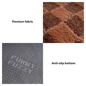 Lit orthopédique amovible en peluche à carreaux pour chien – CozyNest