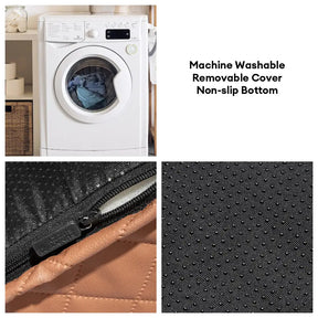 Lit orthopédique pour chien en peluche chaude et en simili cuir avec renfort entourant