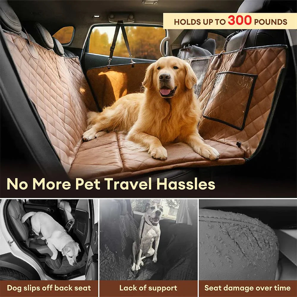Housse de siège auto hamac pour chien en similicuir haut de gamme déperlante-RideProtector