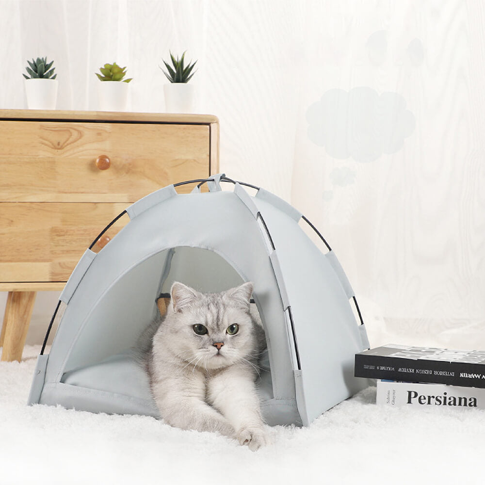 Lit Tente Pliable pour Chat Camping Intérieur