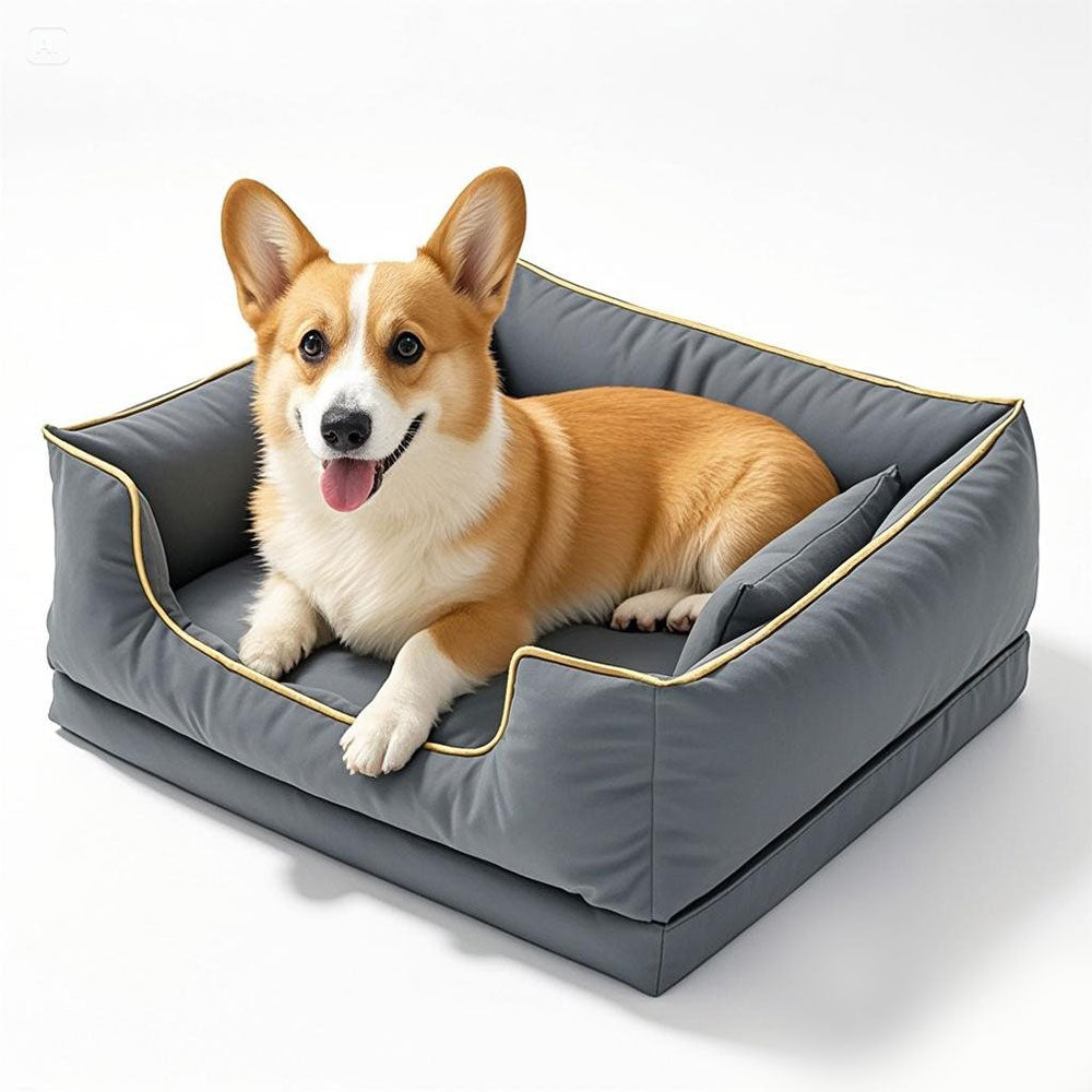 Lit pour chien style nordique imperméable anti-rayures lavable avec coussin