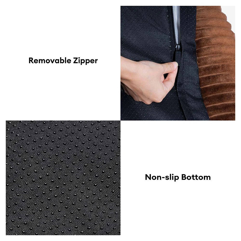 Lit pour chien en flanelle à blocs de couleur vintage avec coussin amovible – CozyRest