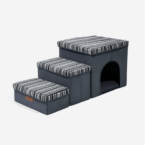 Escalier pour chien pliable avec rangement et condo - Funnyfuzzy SnugNest