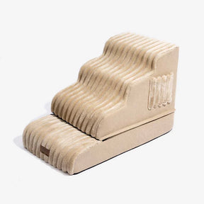 Escalier et lit pour animaux détachables en peluche moelleuse 2 en 1 - CreamyRamp