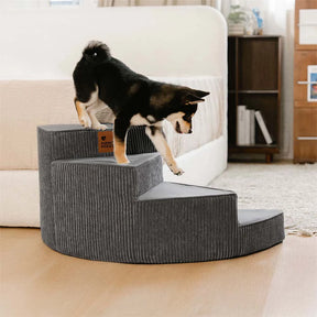 Escalier pour animaux en spirale amovible en velours côtelé confortable et amical pour les articulations - CreamyStep
