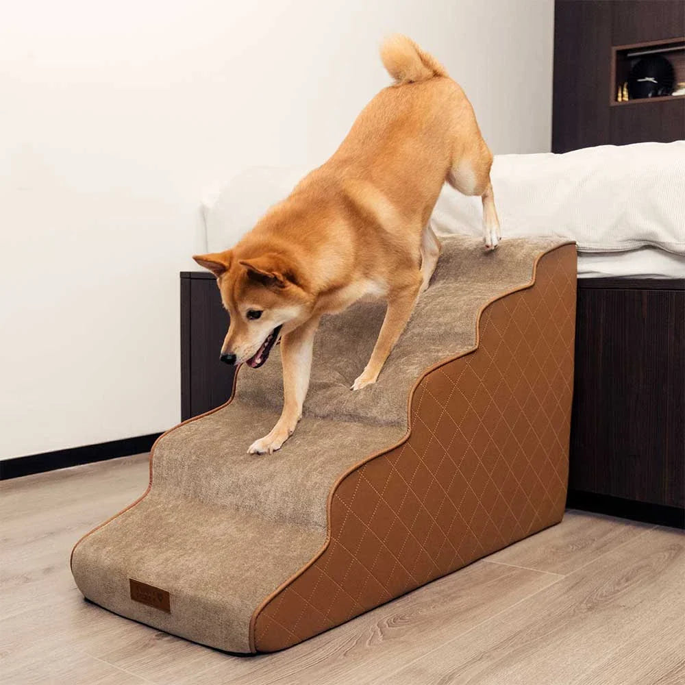 Escaliers pour animaux en mousse haute densité en simili cuir - LuxeStep