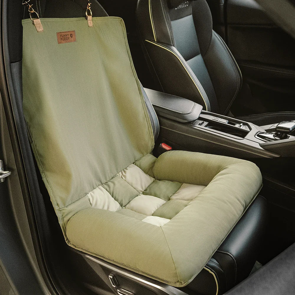 Coussin de voyage pour la sécurité arrière de siège unique pour chien de grande taille – Lit de voiture style échiquier