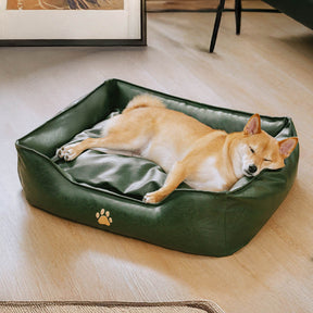 Lit pour chien en simili cuir luxueux imperméable et amovible