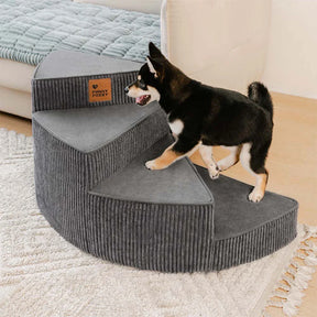 Escalier pour animaux en spirale amovible en velours côtelé confortable et amical pour les articulations - CreamyStep