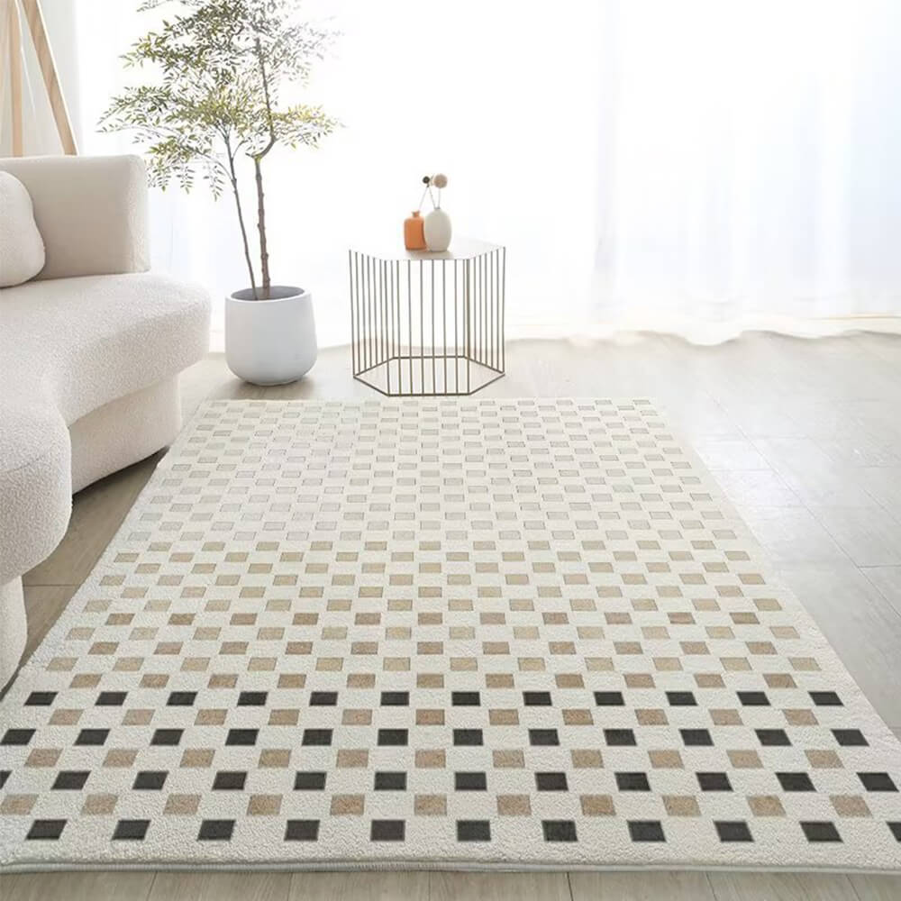 Tapis style moderne simple en fausse laine de cachemire