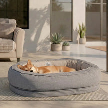 Lit pour chien orthopédique en plein air en forme de beignet