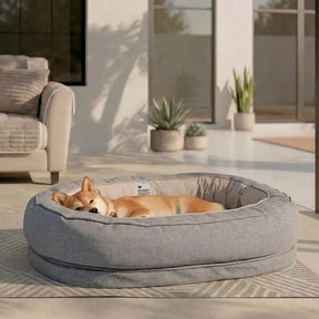 Lit pour chien orthopédique en plein air en forme de beignet