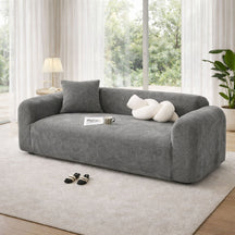 Housse de canapé extensible 3 place en tissu chevrons, pleine couverture, confortable et résistante aux griffures.
