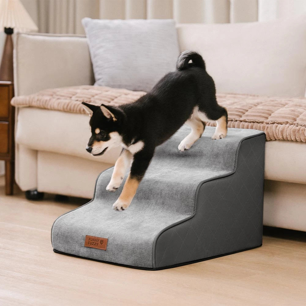Escaliers pour animaux en mousse haute densité en simili cuir - LuxeStep
